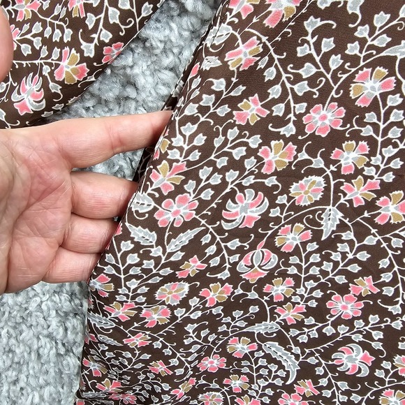 J McLaughlin‎ Dress Womens Medium Brown Floral Long Sleeve Pockets Lightweight - Picture 4 of 13